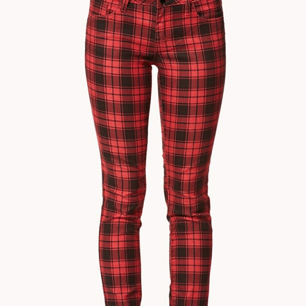 Forever 21 Red Plaid Pants
